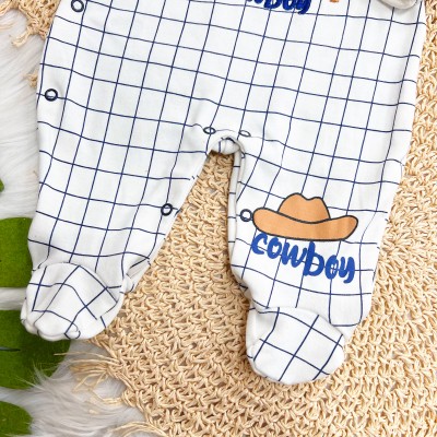 Macacão Malha Trape Zape - Cowboy - Marinho e Off White